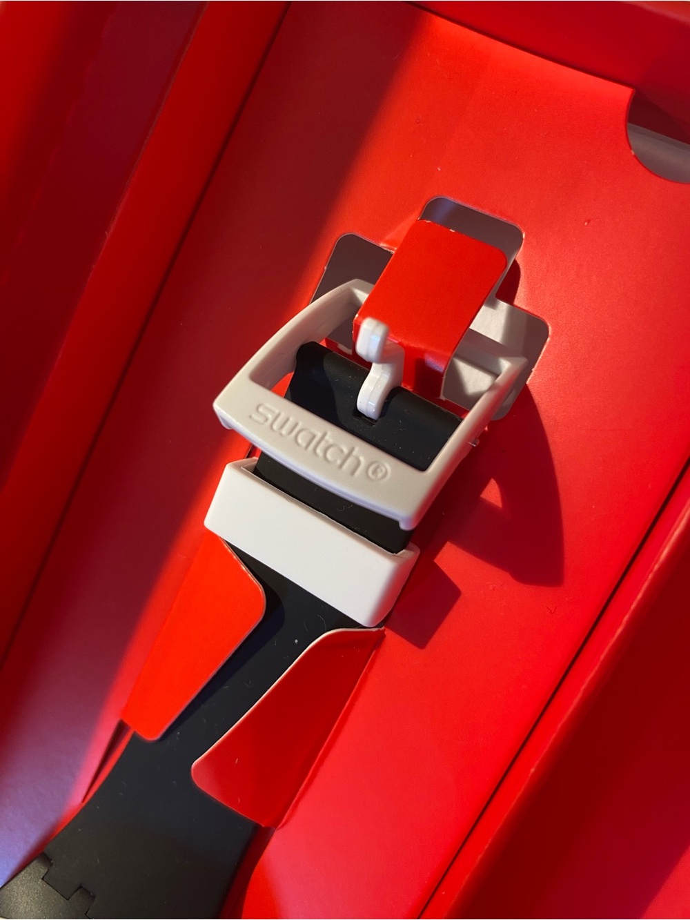 Swatch Black and White Chrono Silicone Strap Watch - Picture 6 of 7